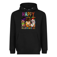 Black Happy hallothankmas dog Heavyweight Hoodie - FaDigitalArtStudio
