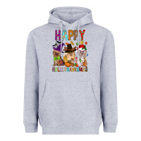 Heather Grey Happy hallothankmas dog Heavyweight Hoodie - FaDigitalArtStudio
