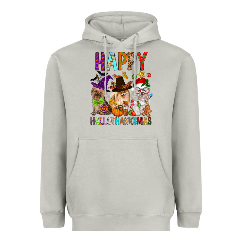 Happy Hallothankmas Dog Heavyweight Hoodie by FaDigitalArtStudio | Teevron