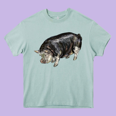Poland China Pig Heavy Core Tee Designed By Lillyallendesigns