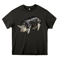 Asphalt poland china pig Heavy Core Tee - LillyAllenDesigns