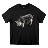 Black poland china pig Heavy Core Tee - LillyAllenDesigns