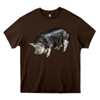 Chocolate Brown poland china pig Heavy Core Tee - LillyAllenDesigns