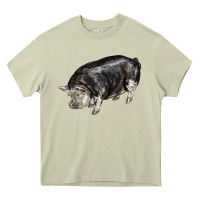 Mossy poland china pig Heavy Core Tee - LillyAllenDesigns