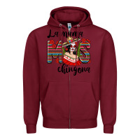 Burgundy la mama mos chingona Zipper Hoodie - texasbilliewilder