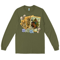 Army Green western rodeo playing cards tbw Long Sleeve Tee - texasbilliewilder