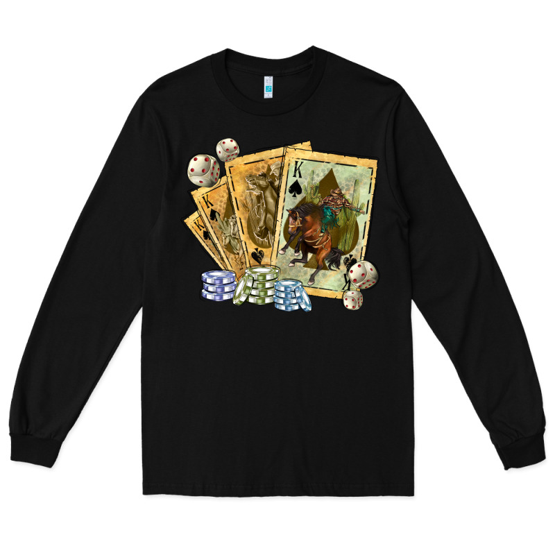Western Rodeo Playing Cards Tbw Long Sleeve Tee by texasbilliewilder | Teevron
