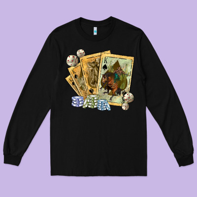 Long Sleeve Tee western rodeo playing cards tbw