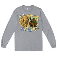 Heather Grey western rodeo playing cards tbw Long Sleeve Tee - texasbilliewilder