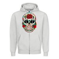 Dove Grey mexican day of the dead Zipper Hoodie - texasbilliewilder