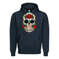 Navy mexican day of the dead Zipper Hoodie - texasbilliewilder