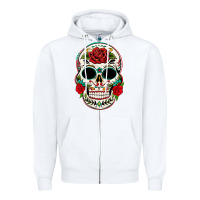 White mexican day of the dead Zipper Hoodie - texasbilliewilder