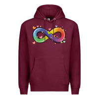 Burgundy infinity symbol autism Premium Hoodie - MaliasSmallBusiness