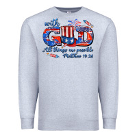 Heather Grey with god all things are possible usa Premium Sweatshirt - AdoDesignShop