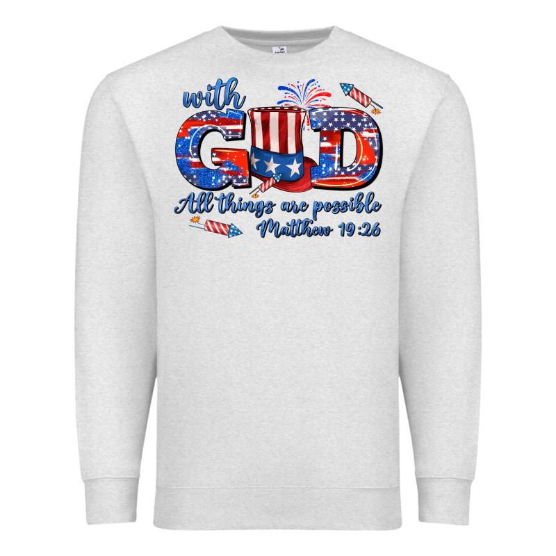 With God All Things Are Possible Usa Premium Sweatshirt by AdoDesignShop | Teevron