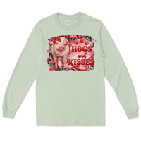 Matcha Valentines Day Pig Hogs And Kisses Long Sleeve Tee - RanaPortraitStore