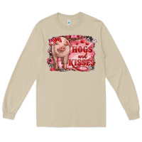 Mushroom Valentines Day Pig Hogs And Kisses Long Sleeve Tee - RanaPortraitStore