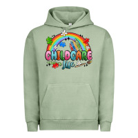 Pigment Oil Green childcare life Urban Hoodie - MaliasSmallBusiness