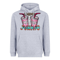 Heather Grey loaded tea junkie Heavyweight Hoodie - CowhideDigitalArt