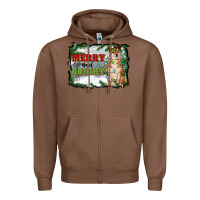 Chestnut merry and bright shiba inu Zipper Hoodie - RanaPortraitStore