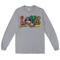 Heather Grey love came down luke 2 11 Long Sleeve Tee - Zillion Design Studio