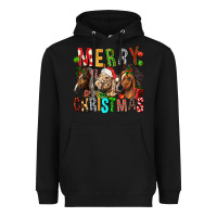 Black Merry christmas horses Heavyweight Hoodie - FaDigitalArtStudio