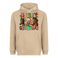 Mushroom Merry christmas horses Heavyweight Hoodie - FaDigitalArtStudio