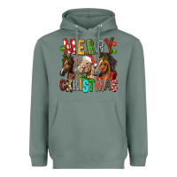 Sage Merry christmas horses Heavyweight Hoodie - FaDigitalArtStudio