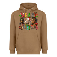Toasted Coconut Merry christmas horses Heavyweight Hoodie - FaDigitalArtStudio