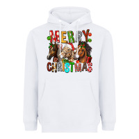 White Merry christmas horses Heavyweight Hoodie - FaDigitalArtStudio