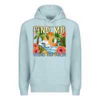 Blue Mist find me under the palms Premium Hoodie - MaliasSmallBusiness