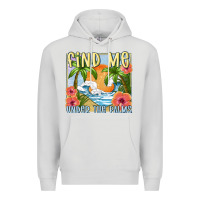 Dove Grey find me under the palms Premium Hoodie - MaliasSmallBusiness