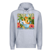 Heather Grey find me under the palms Premium Hoodie - MaliasSmallBusiness