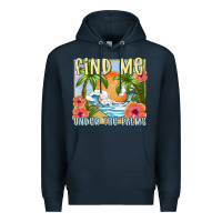 Navy find me under the palms Premium Hoodie - MaliasSmallBusiness