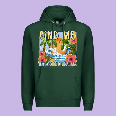 Find Me Under The Palms Premium Hoodie Designed By Maliassmallbusiness