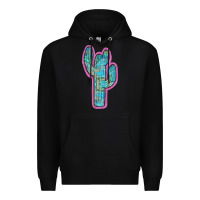 Black Western Turquoise Cactus Premium Hoodie - RanaPortraitStore