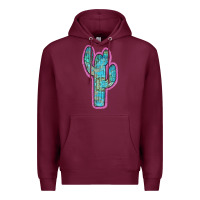 Burgundy Western Turquoise Cactus Premium Hoodie - RanaPortraitStore