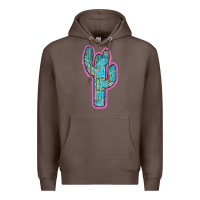 Coffee Western Turquoise Cactus Premium Hoodie - RanaPortraitStore