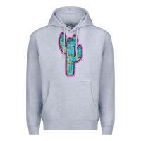 Heather Grey Western Turquoise Cactus Premium Hoodie - RanaPortraitStore