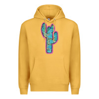 Mustard Western Turquoise Cactus Premium Hoodie - RanaPortraitStore