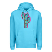 Ocean Blue Western Turquoise Cactus Premium Hoodie - RanaPortraitStore