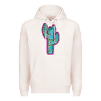Pale Pink Western Turquoise Cactus Premium Hoodie - RanaPortraitStore