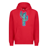 Red Western Turquoise Cactus Premium Hoodie - RanaPortraitStore
