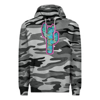 Slate Camo Western Turquoise Cactus Premium Hoodie - RanaPortraitStore