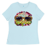 Baby Blue hello sunshine Ladies Tee - BarkalooDesign
