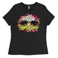 Black hello sunshine Ladies Tee - BarkalooDesign