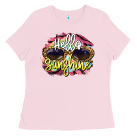 Bubblegum Pink hello sunshine Ladies Tee - BarkalooDesign