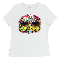 White hello sunshine Ladies Tee - BarkalooDesign