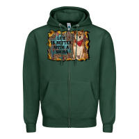 Sports Green life is better with a shiba Zipper Hoodie - RanaPortraitStore