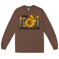 Chestnut with god all things are possible Long Sleeve Tee - texasbilliewilder